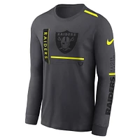 Men's Nike Anthracite Las Vegas Raiders Volt Performance Long Sleeve T-Shirt