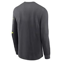 Men's Nike Anthracite Las Vegas Raiders Volt Performance Long Sleeve T-Shirt