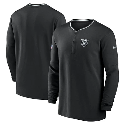 Sweat-shirt Nike noir à demi-zip pour homme des Las Vegas Raiders