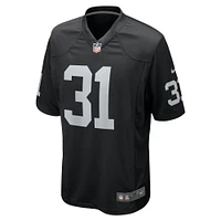 Maillot de match l'équipe Nike Christopher Smith noir des Las Vegas Raiders pour hommes