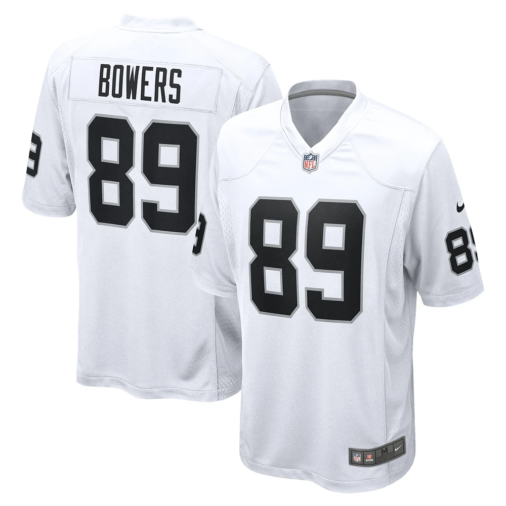 Maillot de match Nike Brock Bowers pour hommes, blanc, Las Vegas Raiders