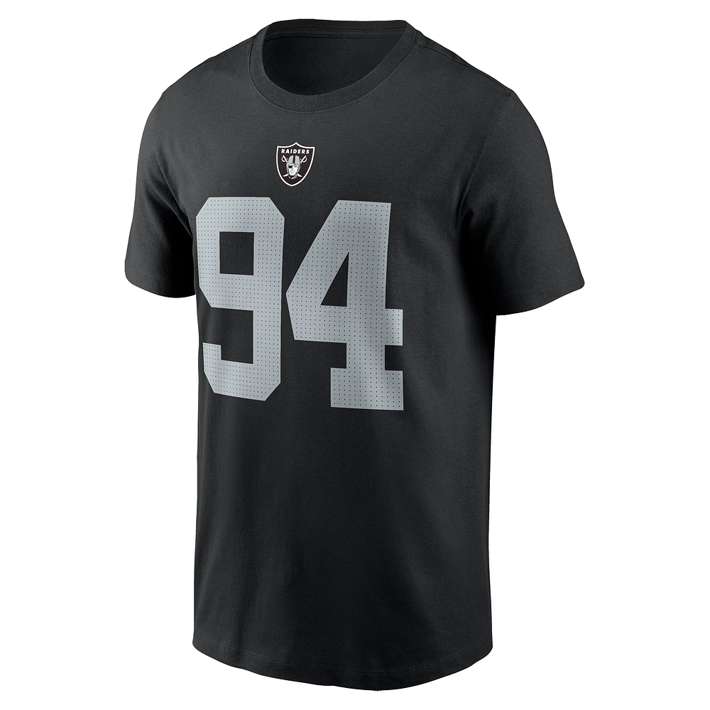 Men's Nike Christian Wilkins Black Las Vegas Raiders Player Name & Number T-Shirt