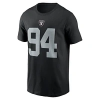 Men's Nike Christian Wilkins Black Las Vegas Raiders Player Name & Number T-Shirt
