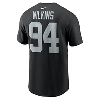 Men's Nike Christian Wilkins Black Las Vegas Raiders Player Name & Number T-Shirt