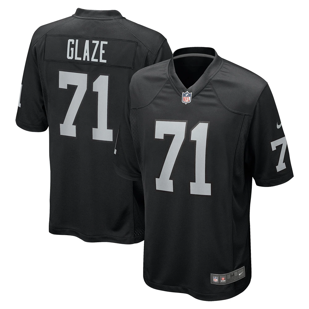 Maillot de match Nike DJ Glaze noir pour homme des Las Vegas Raiders