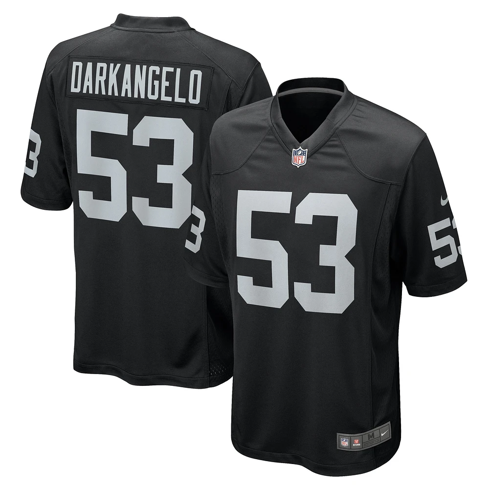 Maillot de match l'équipe Nike Kanai Mauga pour hommes, noir, Las Vegas Raiders