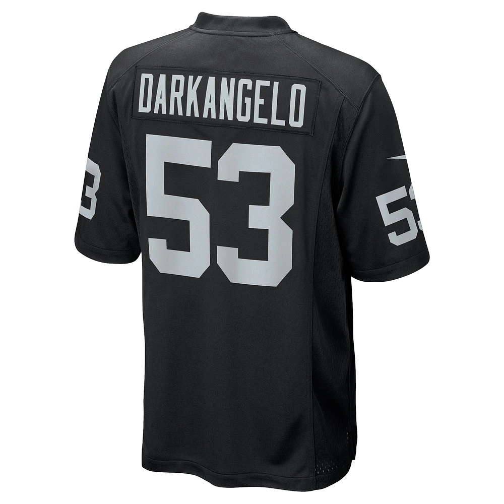 Maillot de match l'équipe Nike Kanai Mauga pour hommes, noir, Las Vegas Raiders