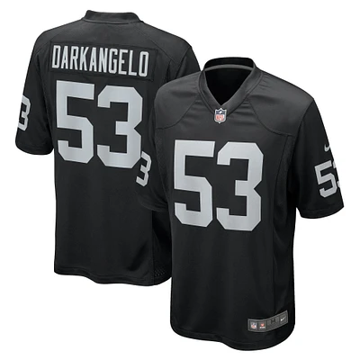 Maillot de match l'équipe Nike Kanai Mauga pour hommes, noir, Las Vegas Raiders