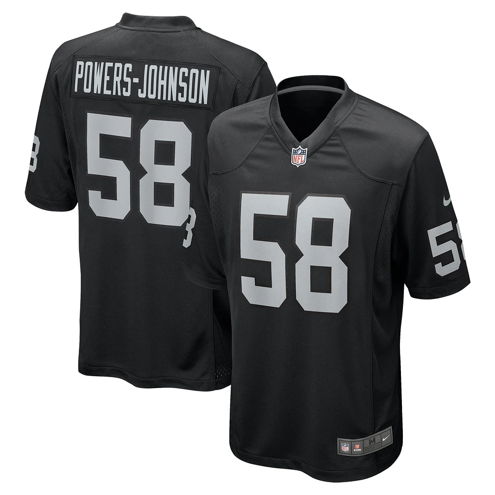 Men's Nike Jackson Powers-Johnson Black Las Vegas Raiders Team Game Jersey