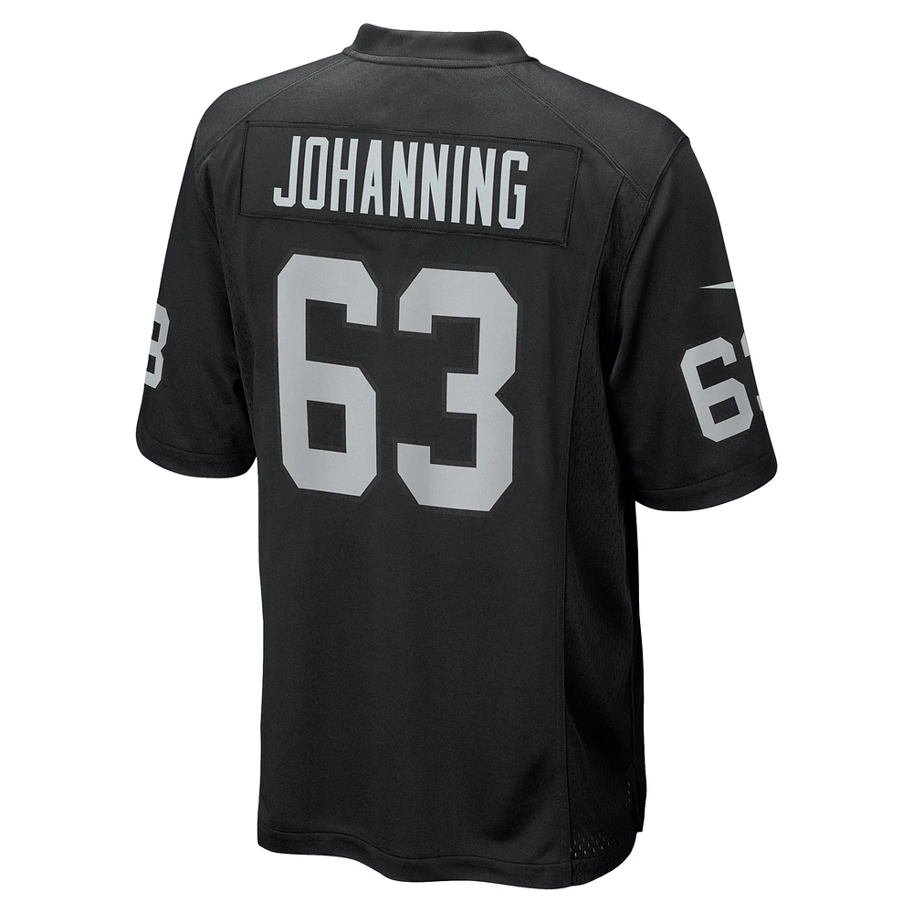 Men's Nike Jake Johanning  Black Las Vegas Raiders Team Game Jersey