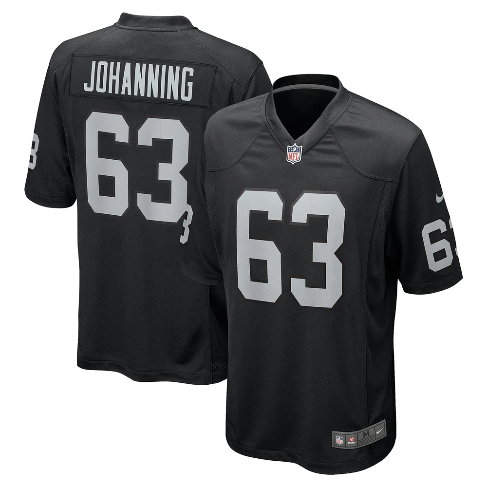 Men's Nike Jake Johanning Black Las Vegas Raiders Team Game Jersey
