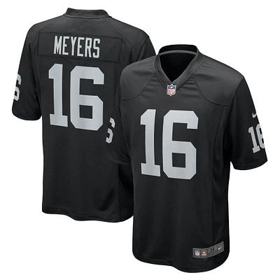 Maillot de joueur jeu Nike Jakobi Meyers noir Las Vegas Raiders pour homme