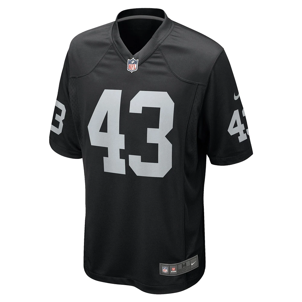 Maillot de match l'équipe Nike Brandon Facyson pour hommes, noir, Las Vegas Raiders