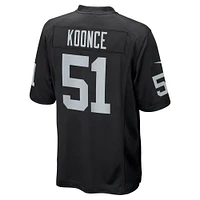 Maillot de match Nike Malcolm Koonce pour hommes, noir, Las Vegas Raiders