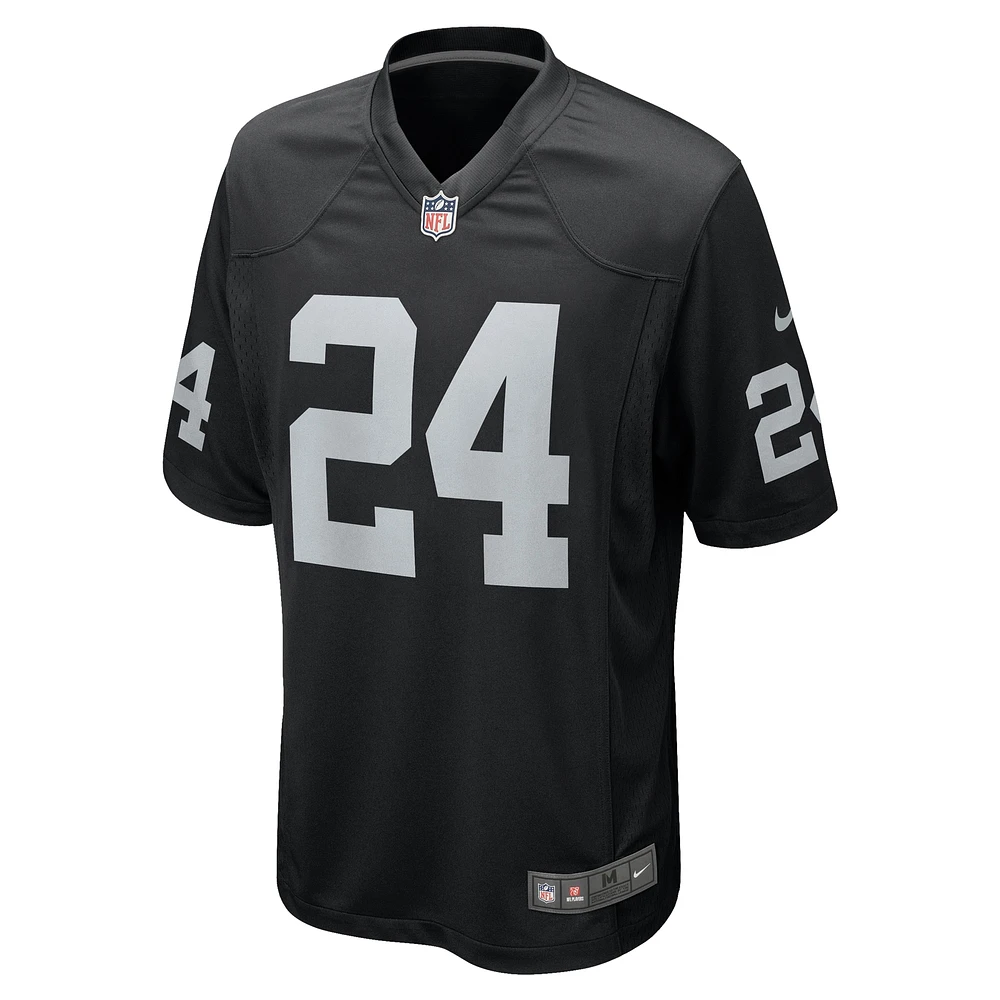 Maillot de match l'équipe Nike David Long Jr. pour hommes, noir, Las Vegas Raiders