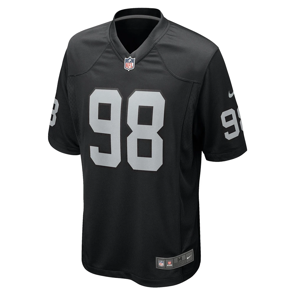 Men's Nike Maxx Crosby Black Las Vegas Raiders Game Jersey