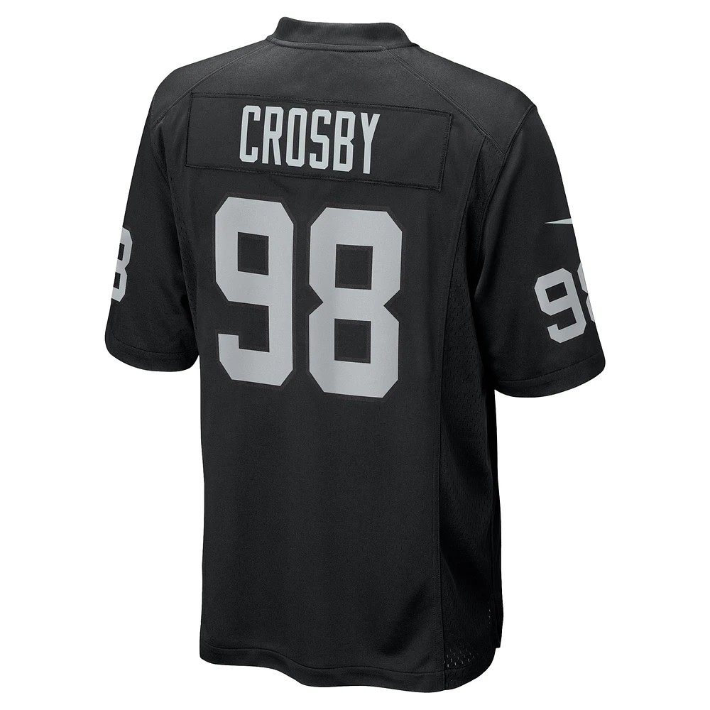 Men's Nike Maxx Crosby Black Las Vegas Raiders Game Jersey