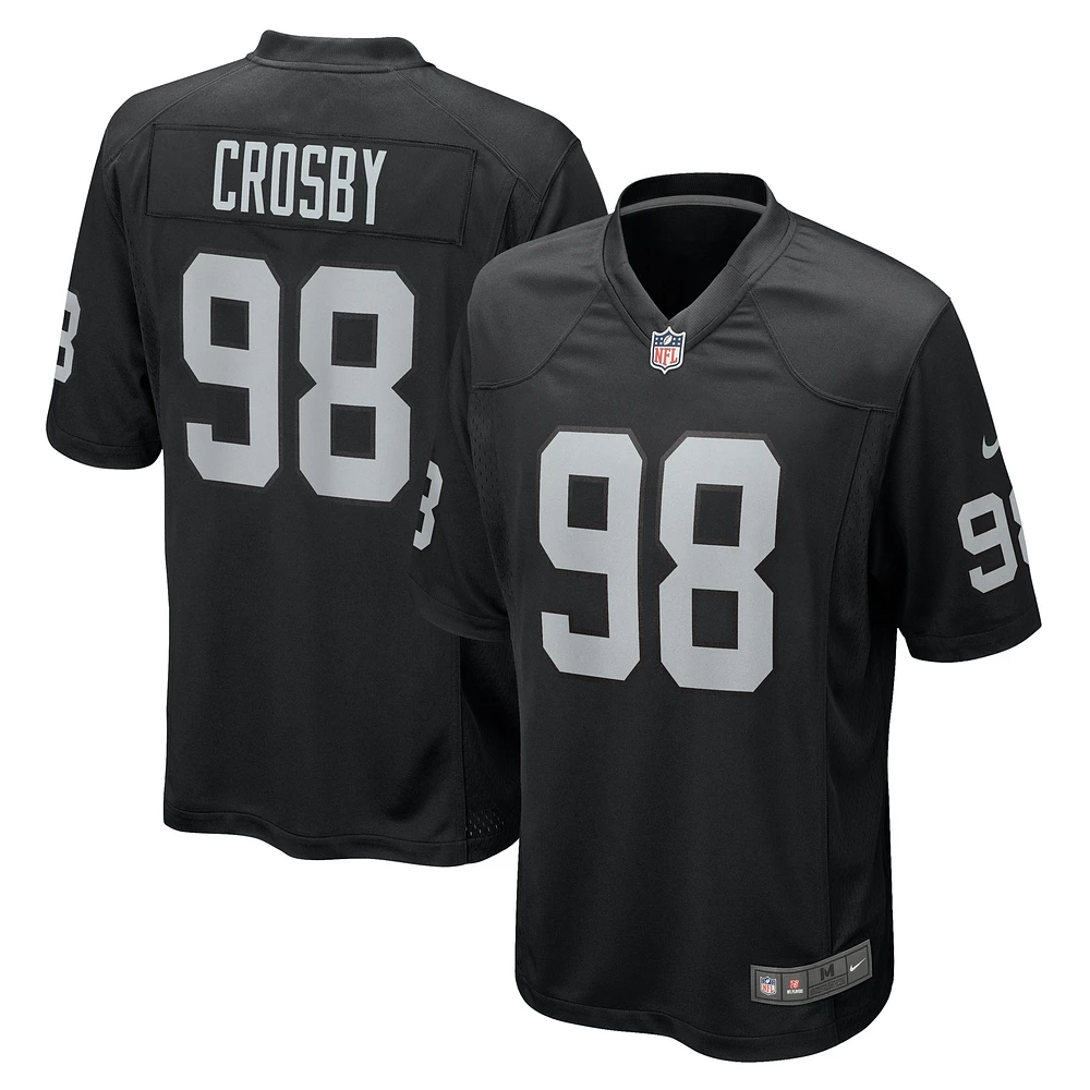 Men's Nike Maxx Crosby Black Las Vegas Raiders Game Jersey
