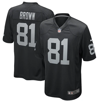 Maillot de joueur retraité Nike Tim Brown pour homme, noir, Las Vegas Raiders Game