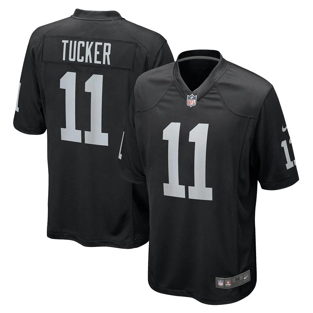 Maillot de match l'équipe Nike Jakorian Bennett pour hommes, noir, Las Vegas Raiders