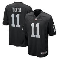 Maillot de match l'équipe Nike Jakorian Bennett pour hommes, noir, Las Vegas Raiders