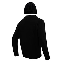 Men's Pro Standard Black Las Vegas Raiders Crewneck Pullover Sweater & Cuffed Knit Hat Box Gift Set