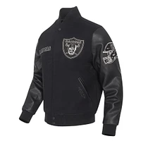 Men's Pro Standard Black Las Vegas Raiders Full-Zip Varsity Jacket