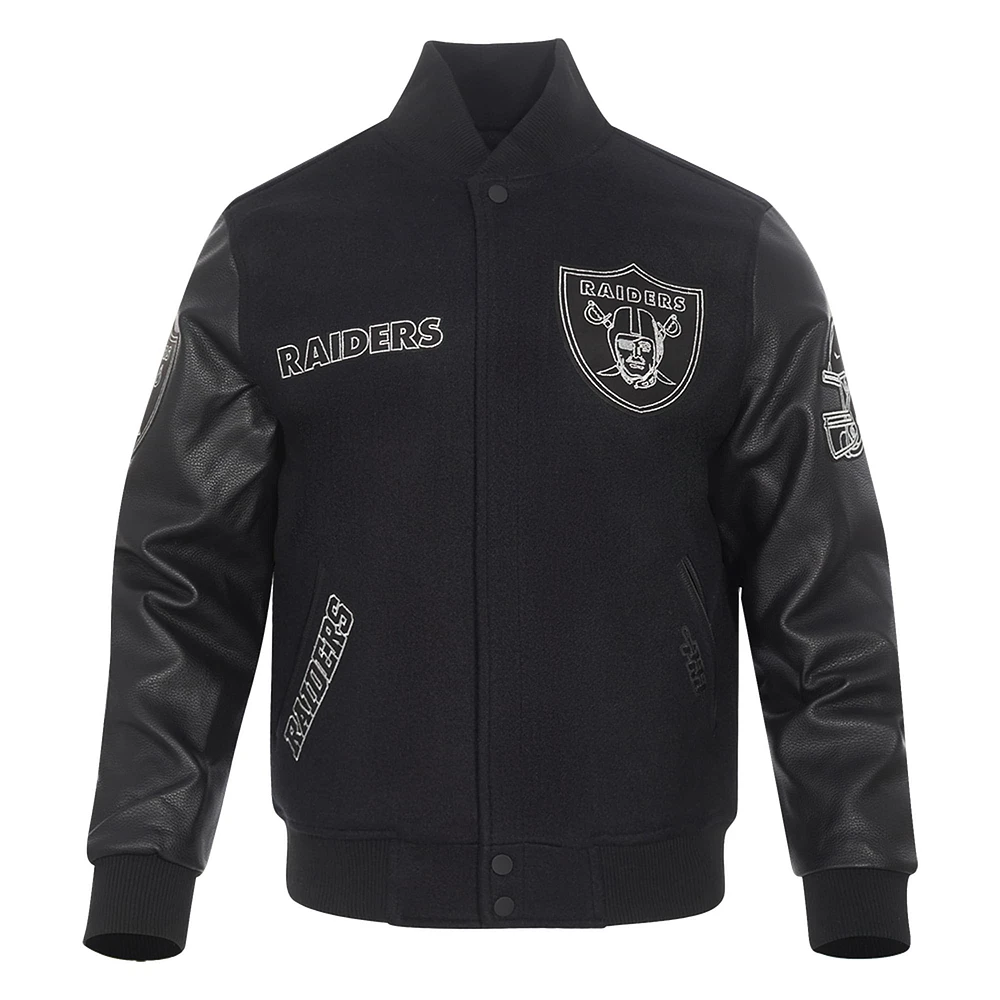 Men's Pro Standard Black Las Vegas Raiders Full-Zip Varsity Jacket