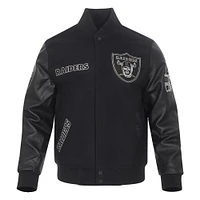 Men's Pro Standard Black Las Vegas Raiders Full-Zip Varsity Jacket