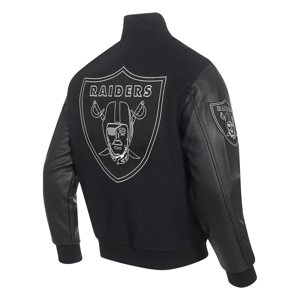 Men's Pro Standard Black Las Vegas Raiders Full-Zip Varsity Jacket