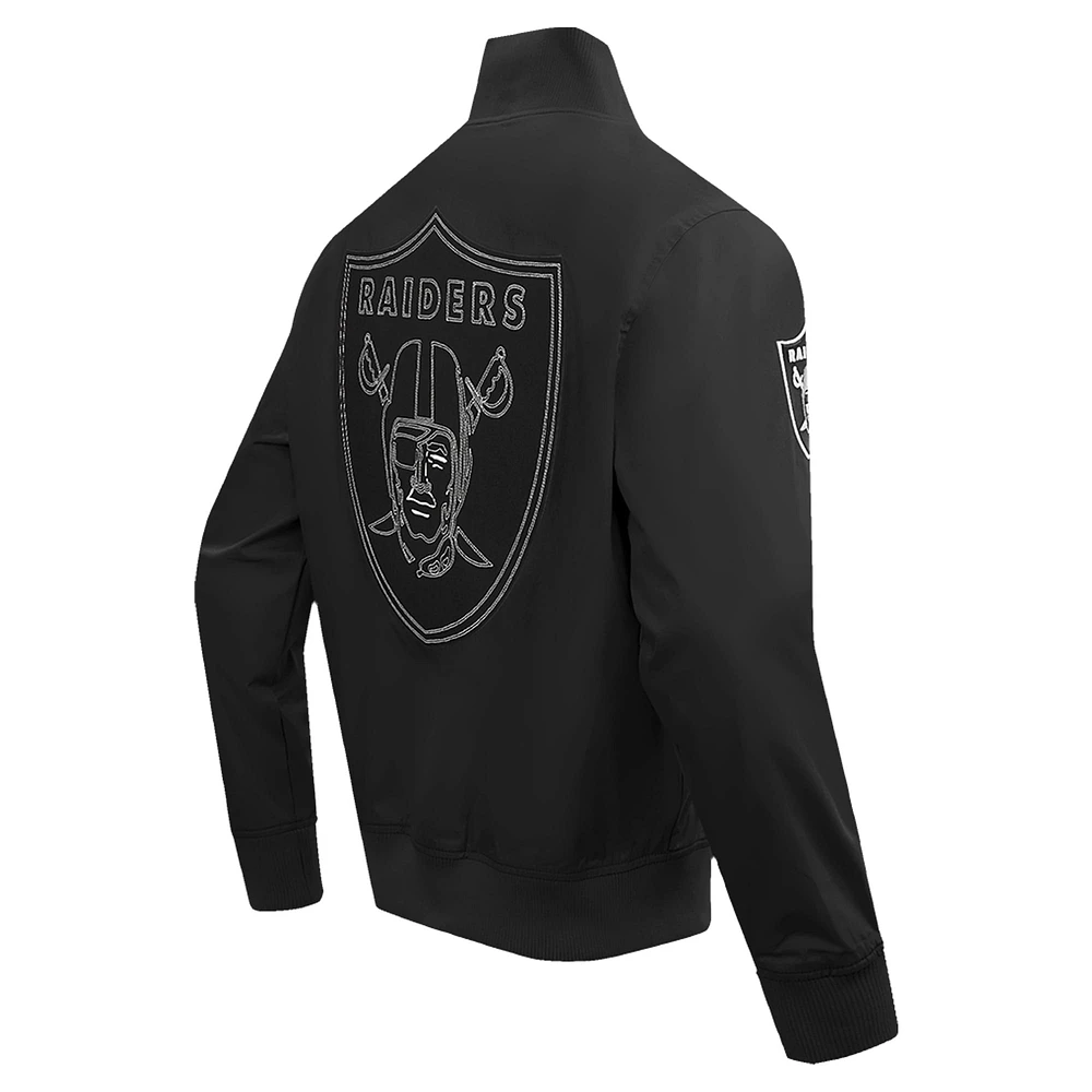 Men's Pro Standard Black Las Vegas Raiders Paint The City Twill Full-Zip Jacket