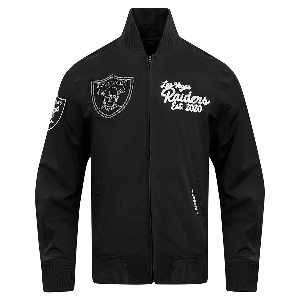 Men's Pro Standard Black Las Vegas Raiders Paint The City Twill Full-Zip Jacket