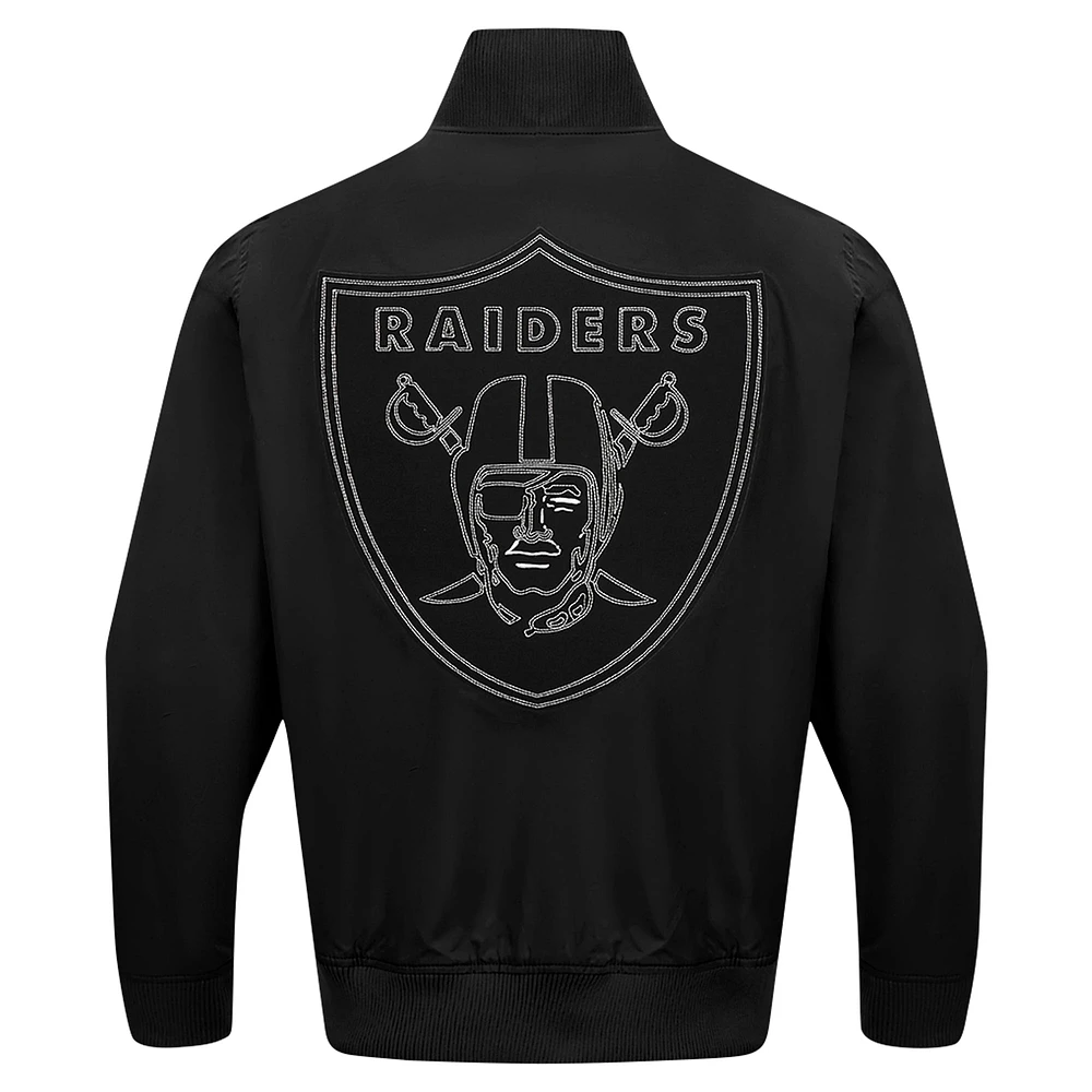 Men's Pro Standard Black Las Vegas Raiders Paint The City Twill Full-Zip Jacket