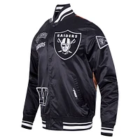 Men's Pro Standard Black Las Vegas Raiders Sublimated Satin Full-Snap Jacket