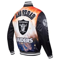 Men's Pro Standard Black Las Vegas Raiders Sublimated Satin Full-Snap Jacket
