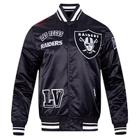 Men's Pro Standard Black Las Vegas Raiders Sublimated Satin Full-Snap Jacket