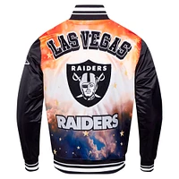 Men's Pro Standard Black Las Vegas Raiders Sublimated Satin Full-Snap Jacket