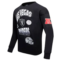 Men's Pro Standard Black Las Vegas Raiders Turn It Up Drop Shoulder Pullover Sweatshirt