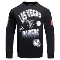 Men's Pro Standard Black Las Vegas Raiders Turn It Up Drop Shoulder Pullover Sweatshirt