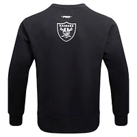 Men's Pro Standard Black Las Vegas Raiders Turn It Up Drop Shoulder Pullover Sweatshirt