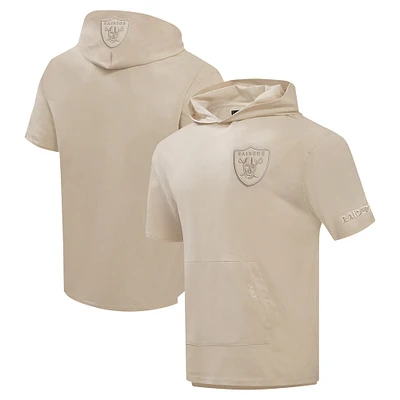 Sweat à capuche manches courtes pour homme Pro Standard Tan Las Vegas Raiders Neutrals Capsule