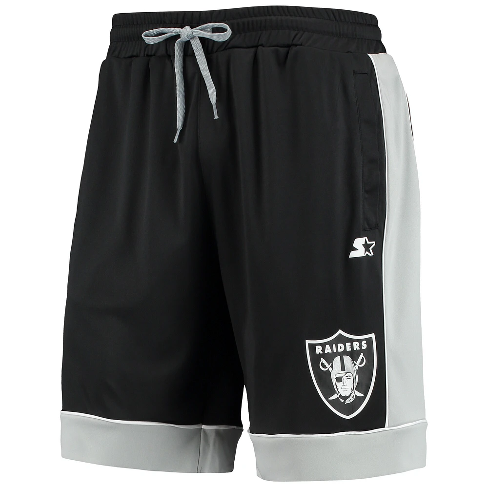 Short mode préféré des fans Raiders de Las Vegas Starter noir/argent pour homme