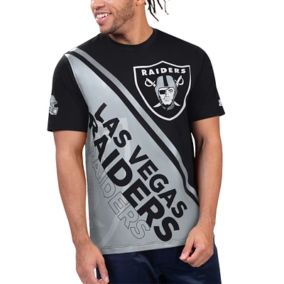T-shirt Starter noir/argent pour hommes, Las Vegas Raiders Finish Line