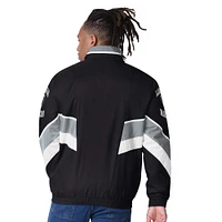 Men's Starter Black Las Vegas Raiders Captain Satin Varsity Jacket