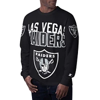 Men's Starter Black Las Vegas Raiders Clutch Hit Long Sleeve T-Shirt