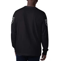 Men's Starter Black Las Vegas Raiders Clutch Hit Long Sleeve T-Shirt