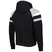 Men's Starter Black Las Vegas Raiders Draft Fleece Raglan Pullover Hoodie