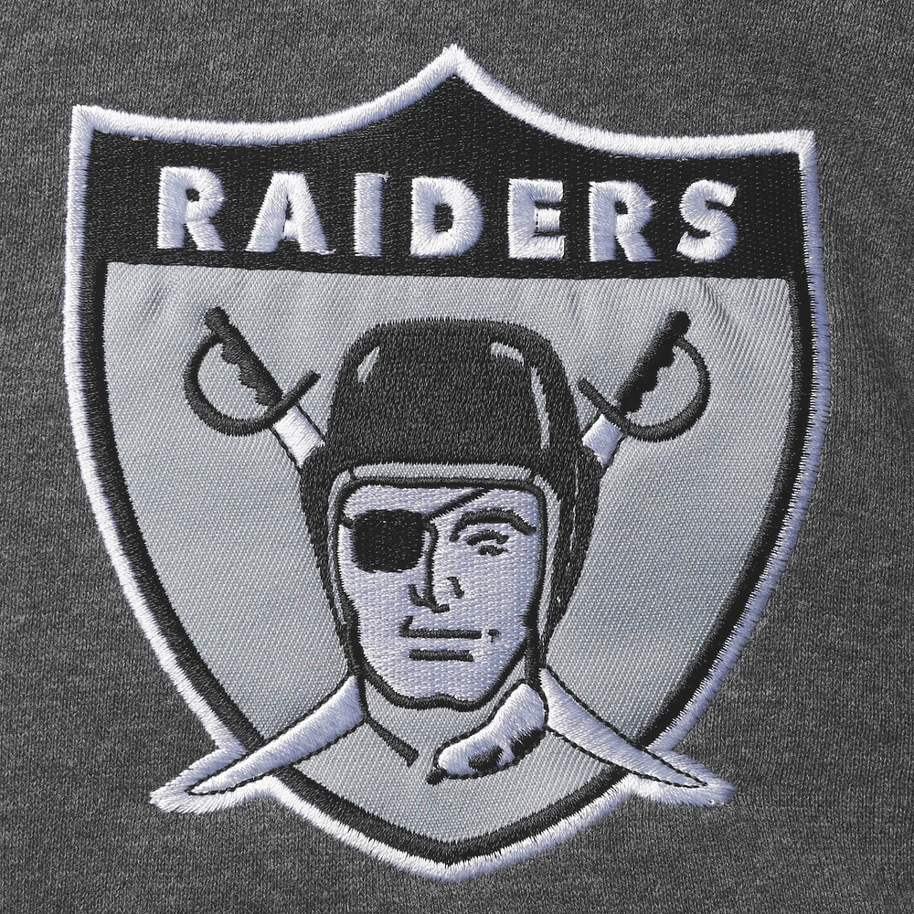 Men's Starter Gray/Silver Las Vegas Raiders Extreme Fireballer Throwback Pullover Hoodie