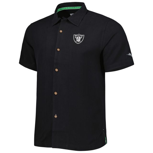 Chemise boutonnée Tommy Bahama Las Vegas Raiders Top of Your Game Camp pour homme