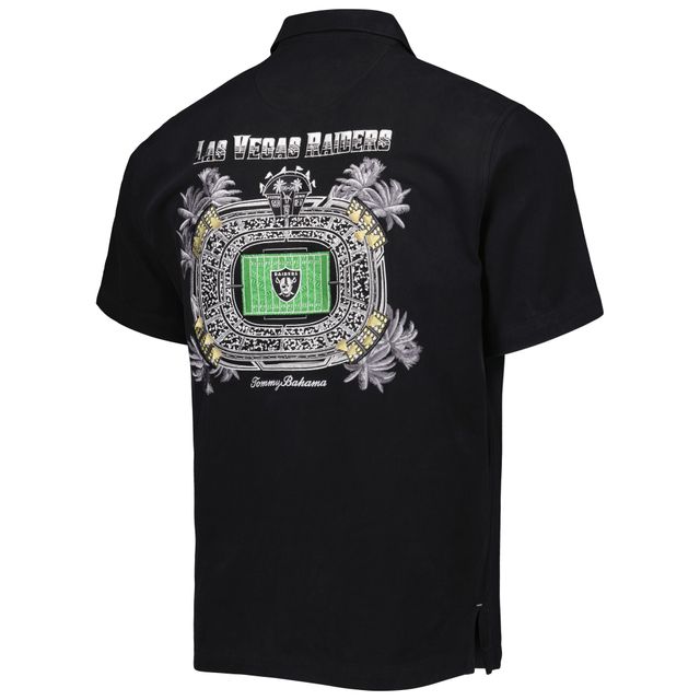 Chemise boutonnée Tommy Bahama Las Vegas Raiders Top of Your Game Camp pour homme